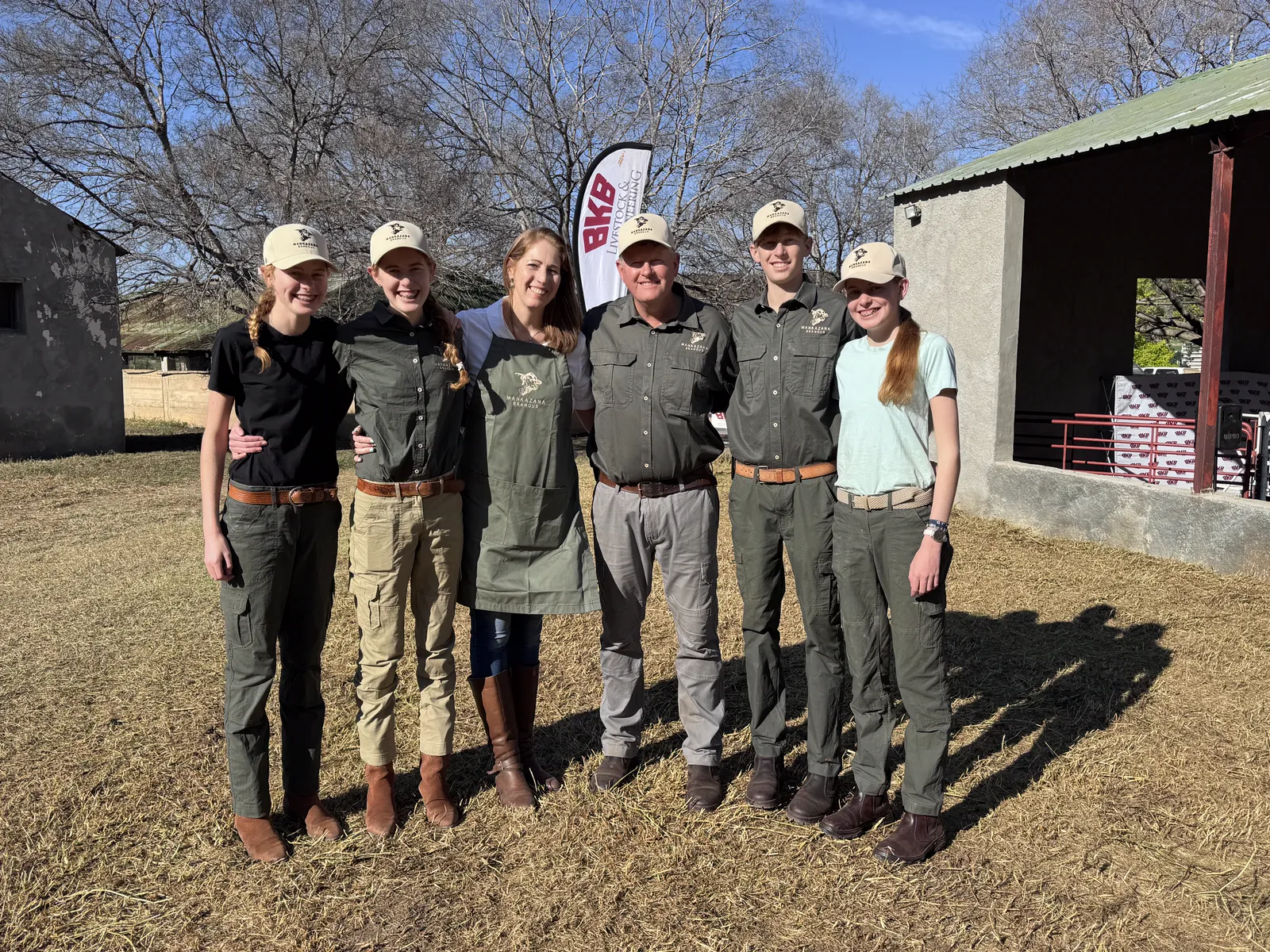 The Morgan family together at the bull sale